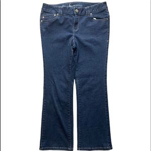 Lane Bryant Slim Boot Cut Straight Leg Sz 16P Petite Dark Wash Denim Jeans